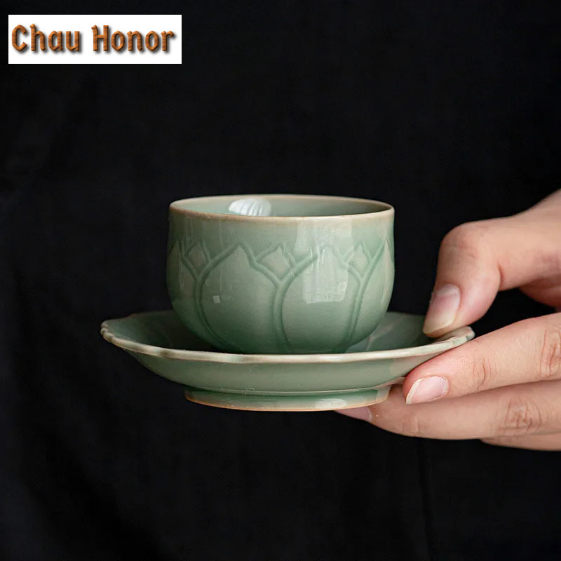 Celadon Ceramic Cup - 65 مللي Celadon الرجعية عينة فنجان