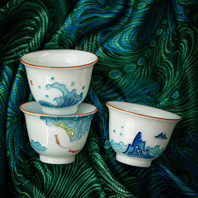 كوب شاي الكونغ فو مطلي يدويًا  - مراجعة Celadon Ceramic Cup وسعره